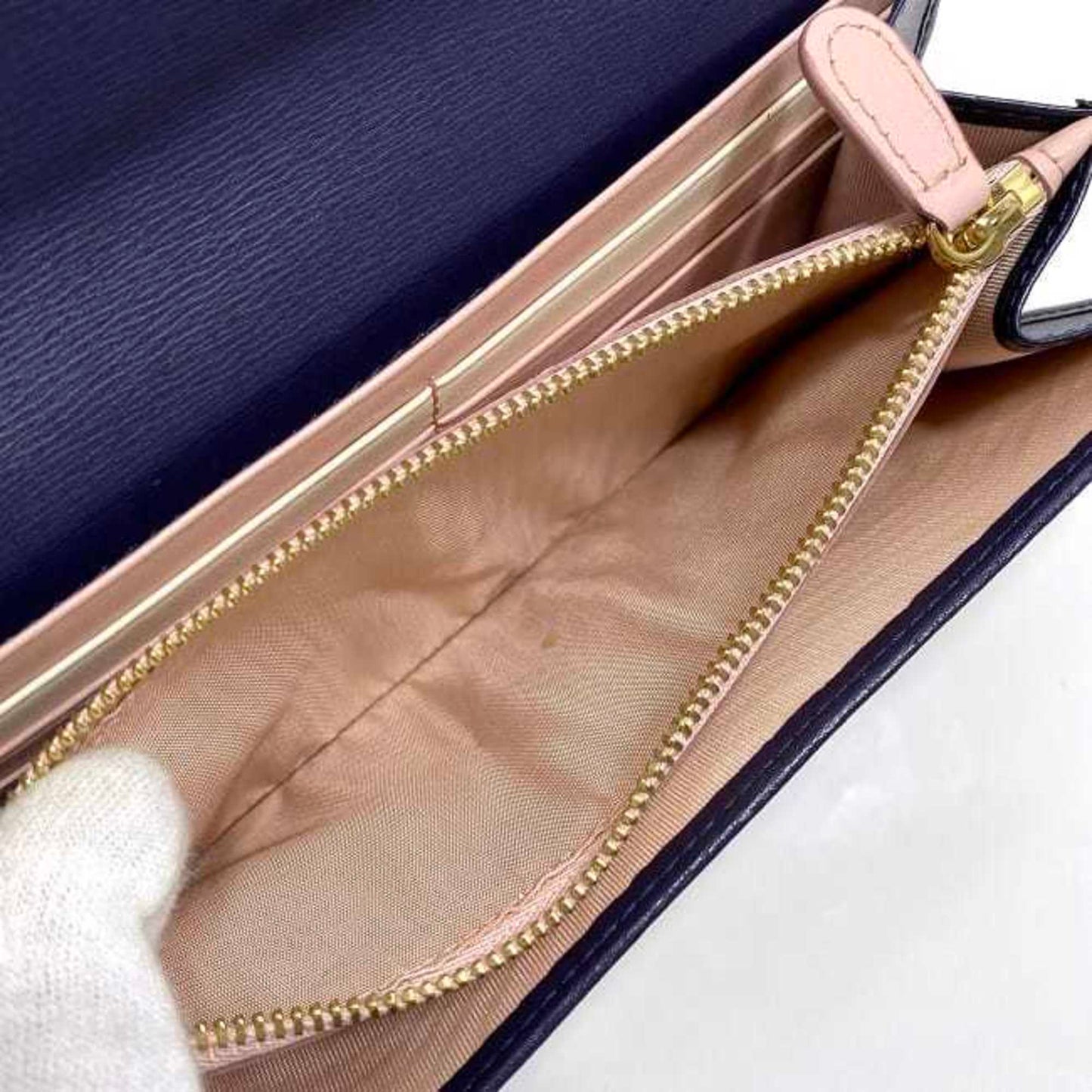 Salvatore Ferragamo Blue Leather Gancini