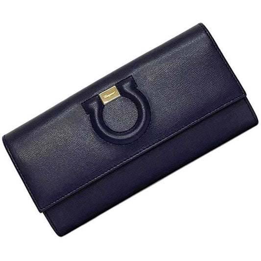 Salvatore Ferragamo Blue Leather Gancini