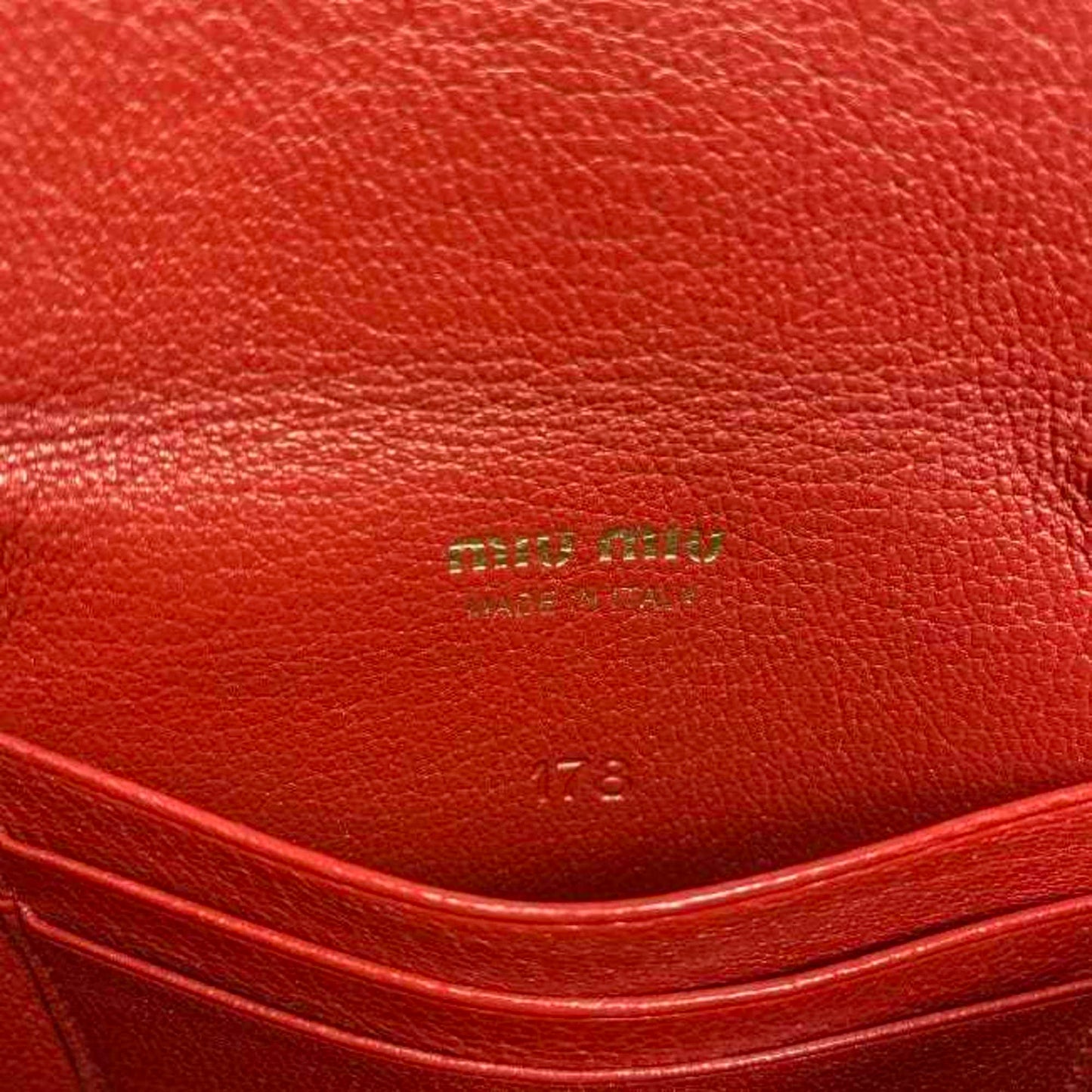 Miu Miu Red Leather Madras