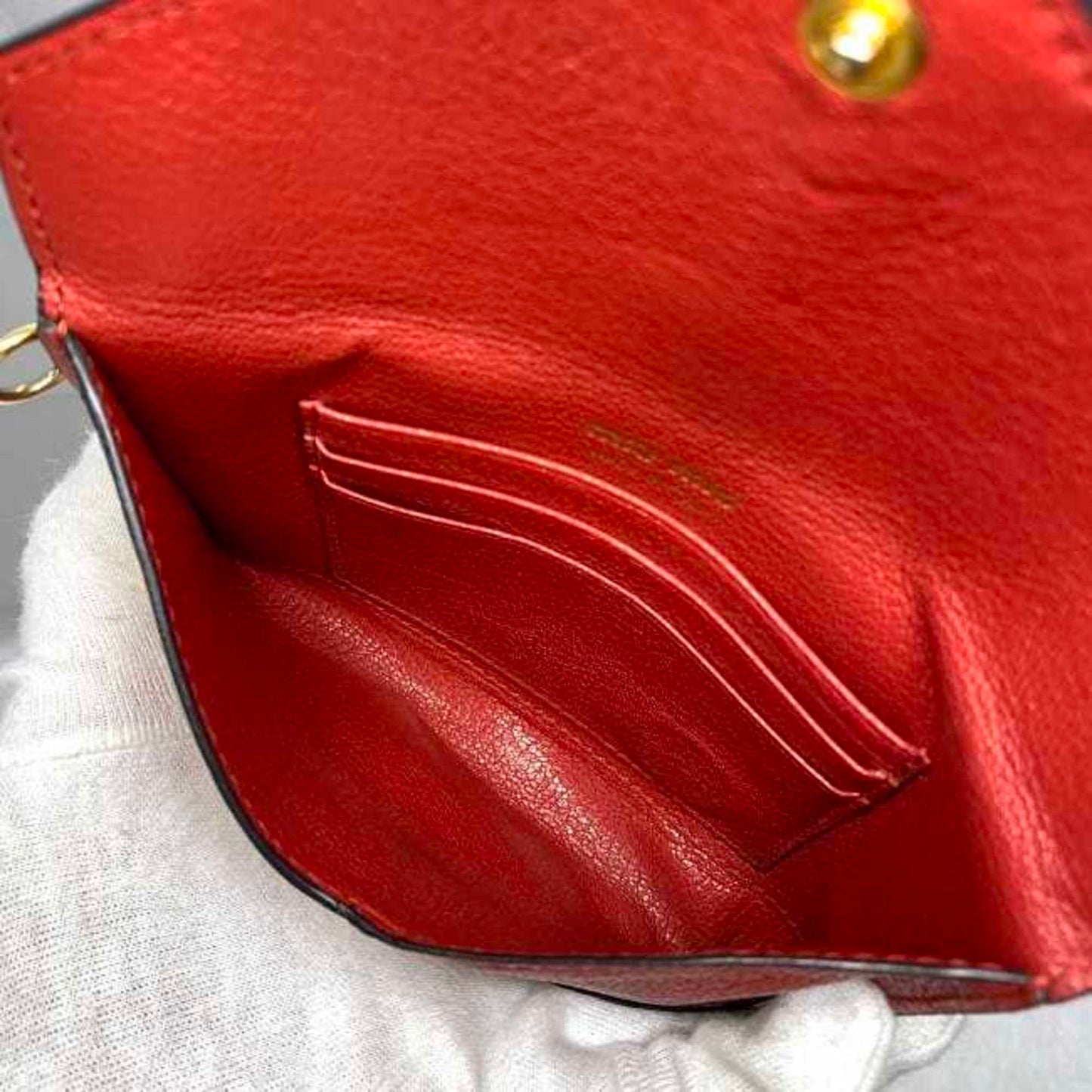 Miu Miu Red Leather Madras