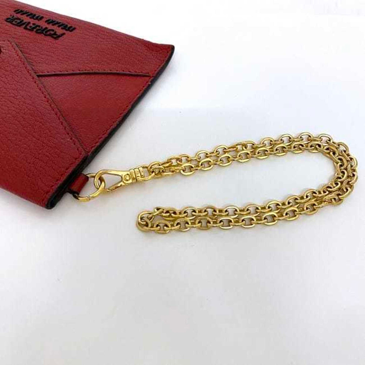 Miu Miu Red Leather Madras