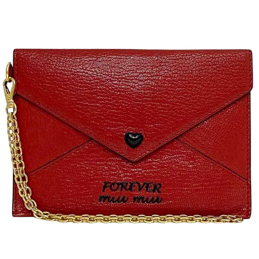 Miu Miu Red Leather Madras