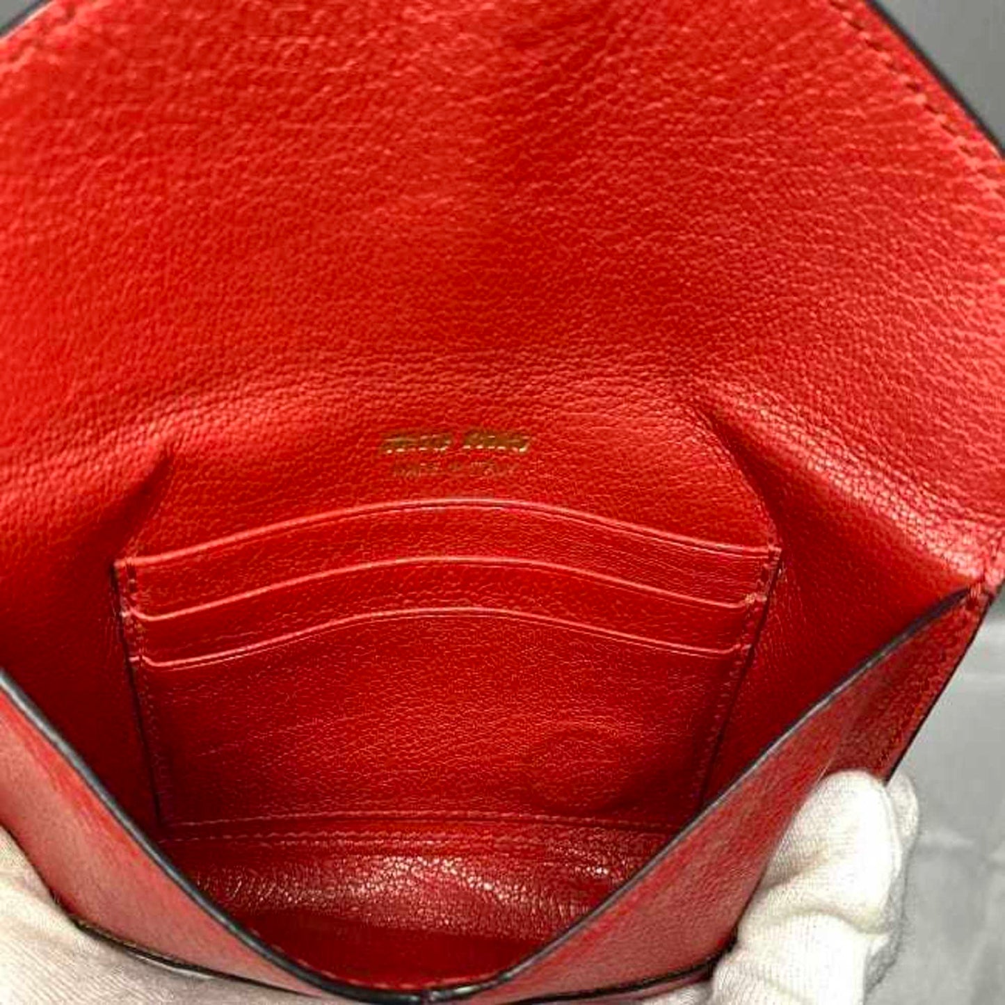 Miu Miu Red Leather Madras
