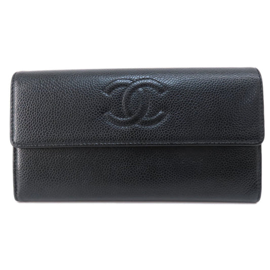 Chanel Black Leather Logo Cc