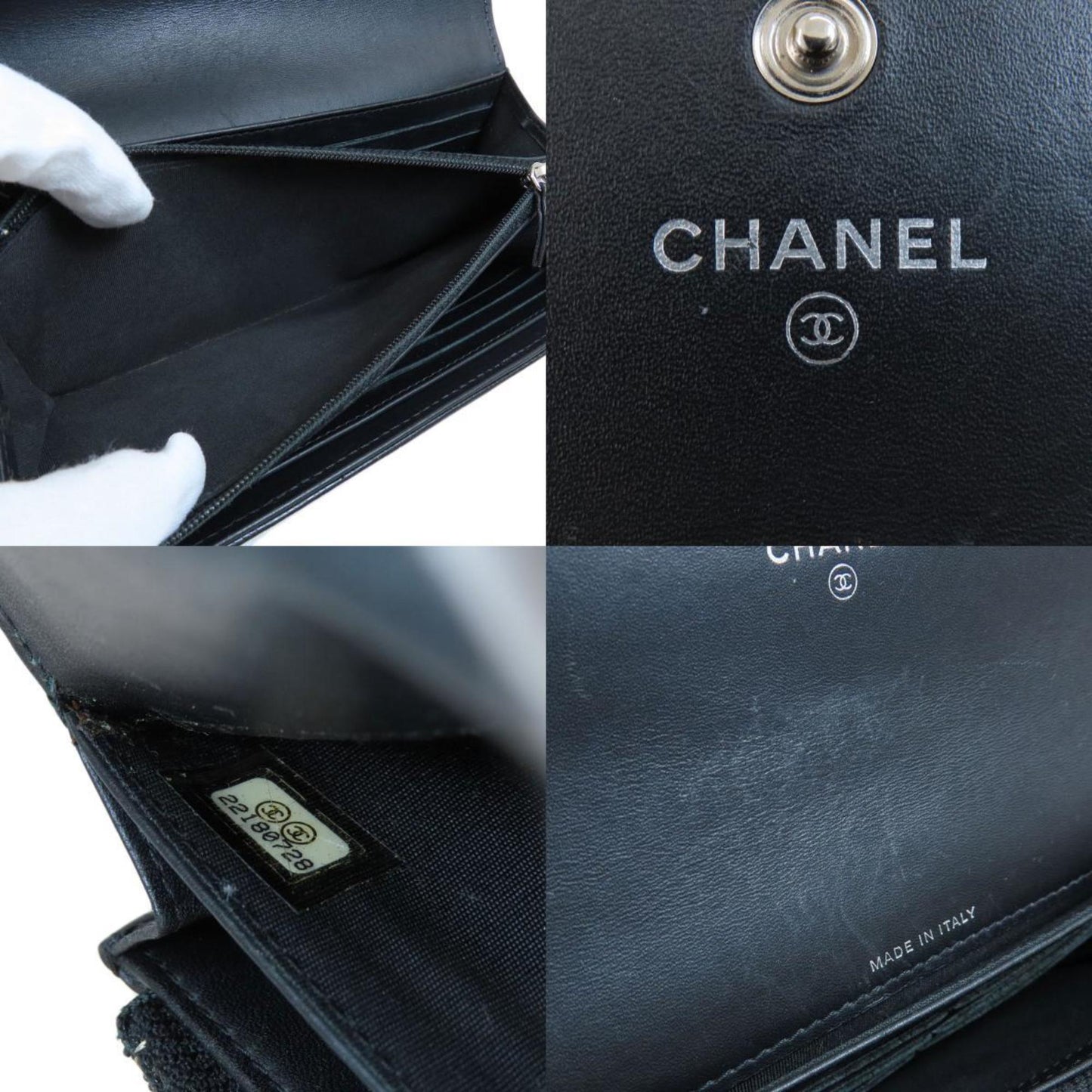 Chanel Black Leather Logo Cc