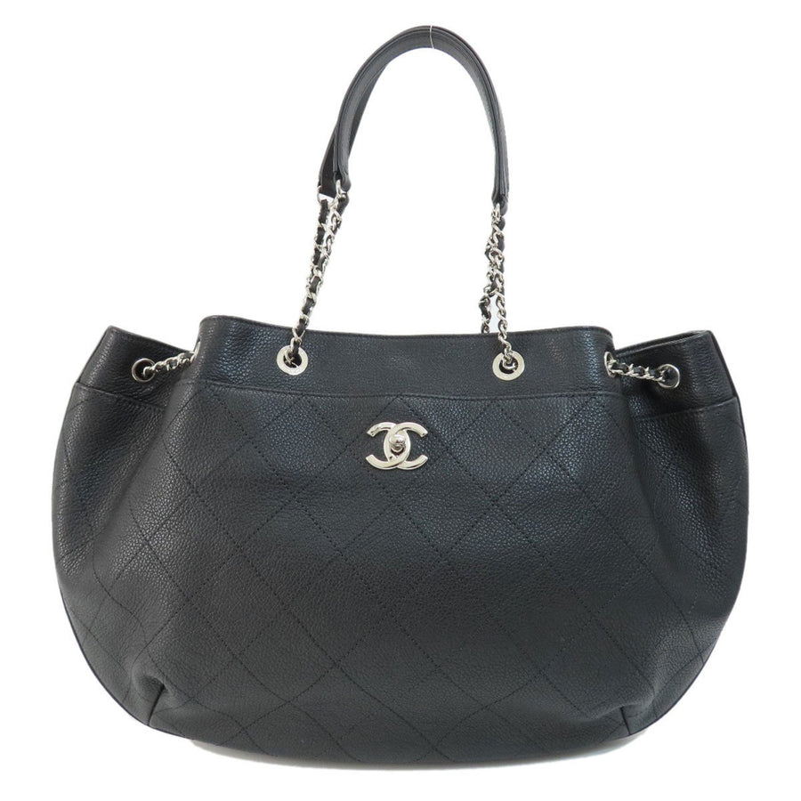 Chanel Black Leather Logo Cc