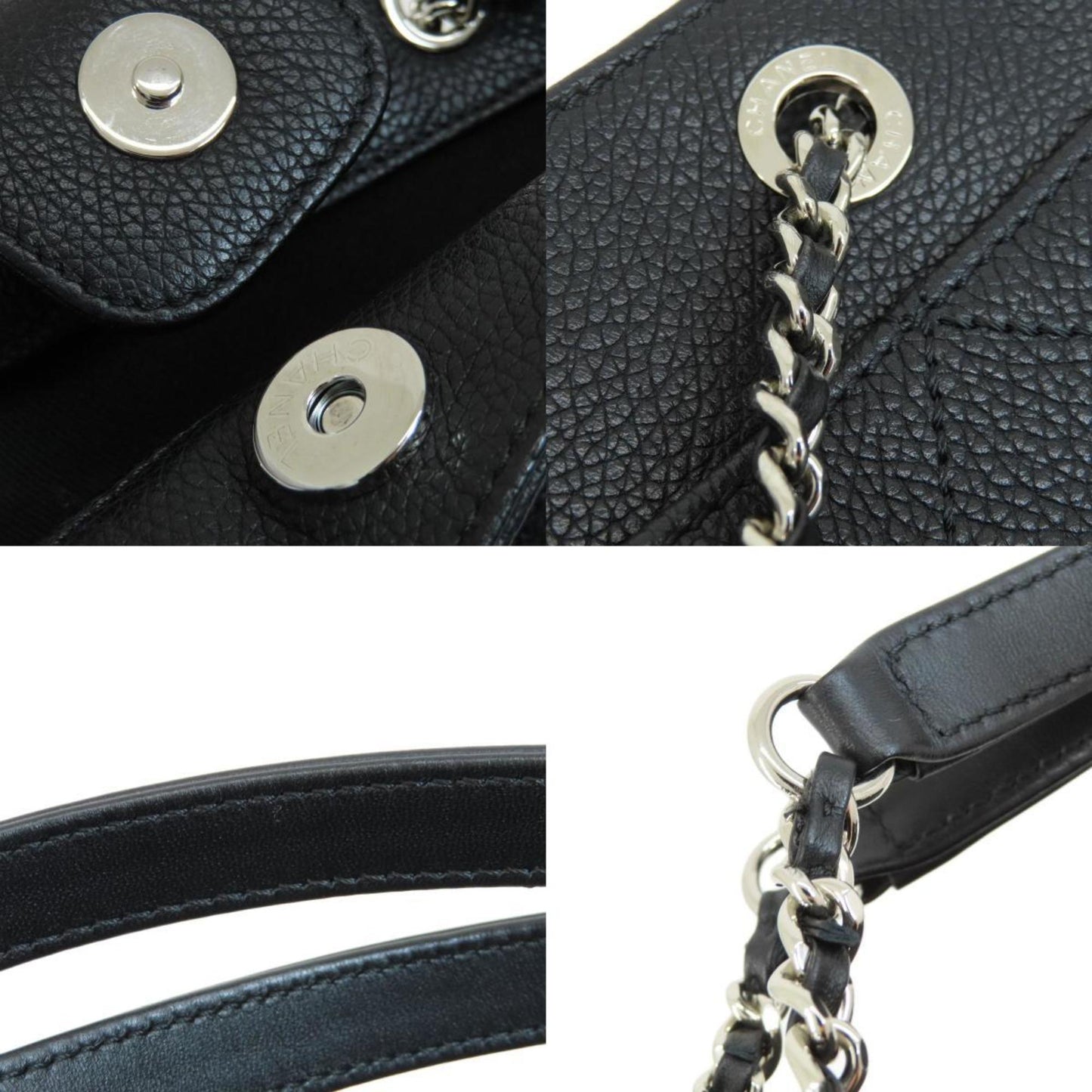 Chanel Black Leather Logo Cc