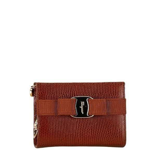 Salvatore Ferragamo Orange Canvas Gancini