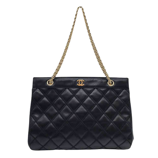 Chanel Black Leather Coco Mark