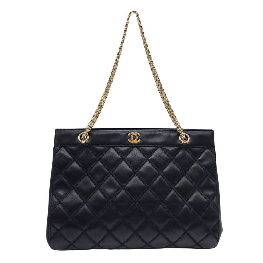 Chanel Black Leather Coco Mark