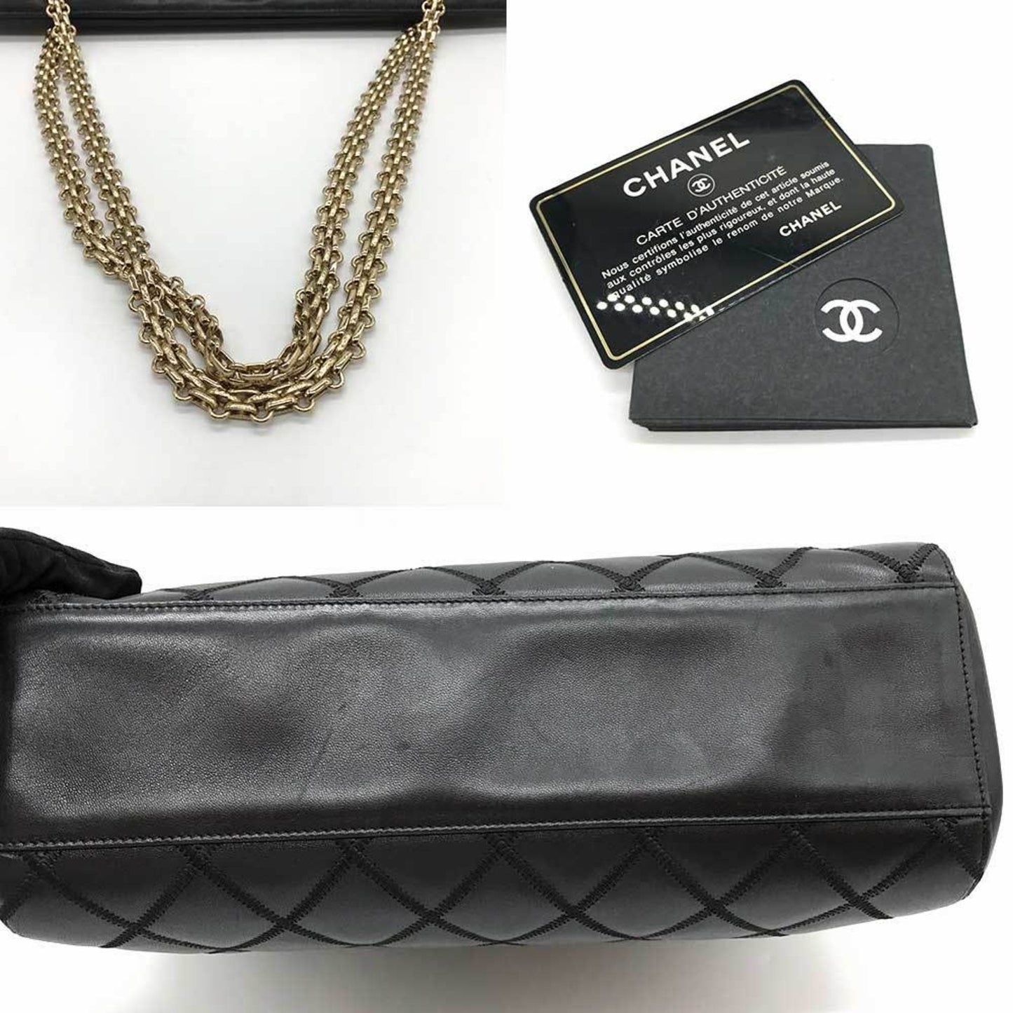 Chanel Black Leather Coco Mark