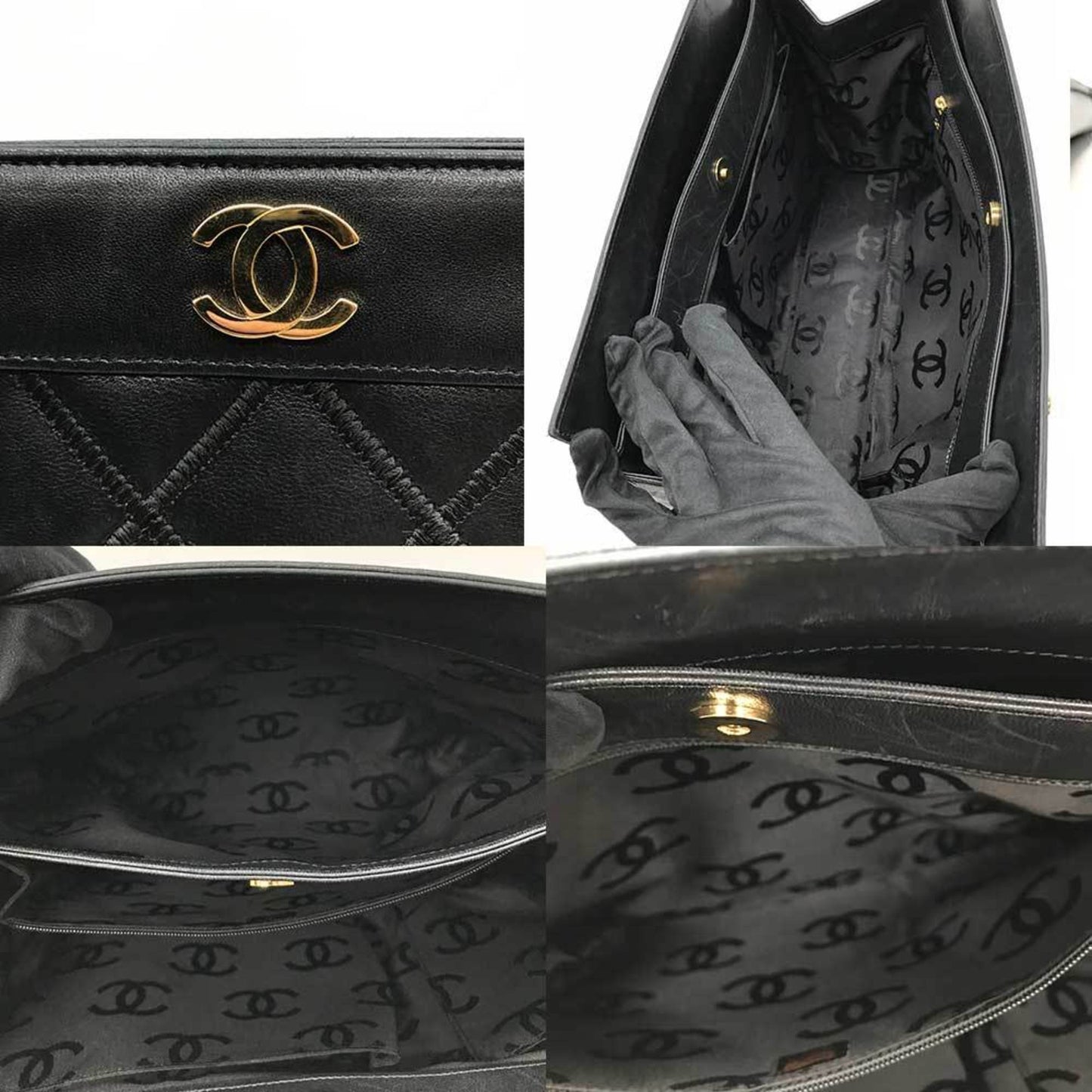 Chanel Black Leather Coco Mark