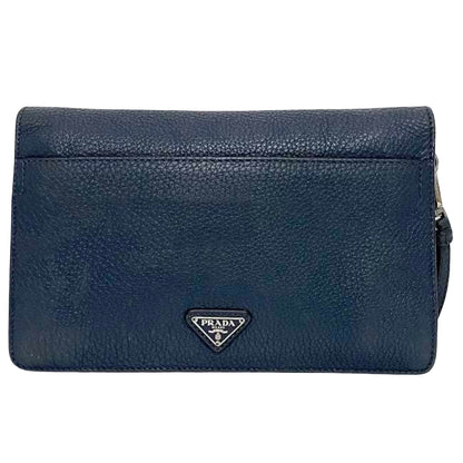 Prada Blue Leather Saffiano