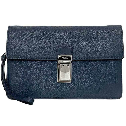Prada Blue Leather Saffiano