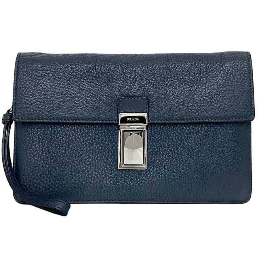 Prada Blue Leather Saffiano