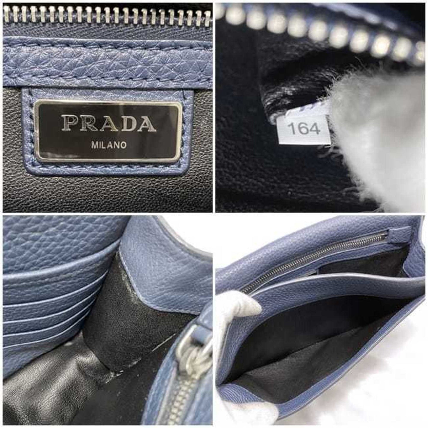 Prada Blue Leather Saffiano