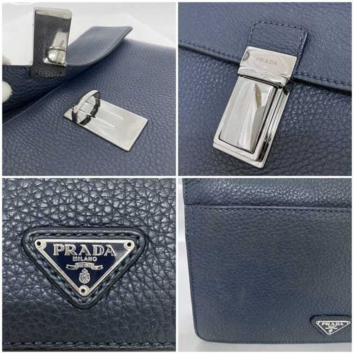 Prada Blue Leather Saffiano