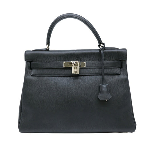 Hermès Black Leather Kelly 32