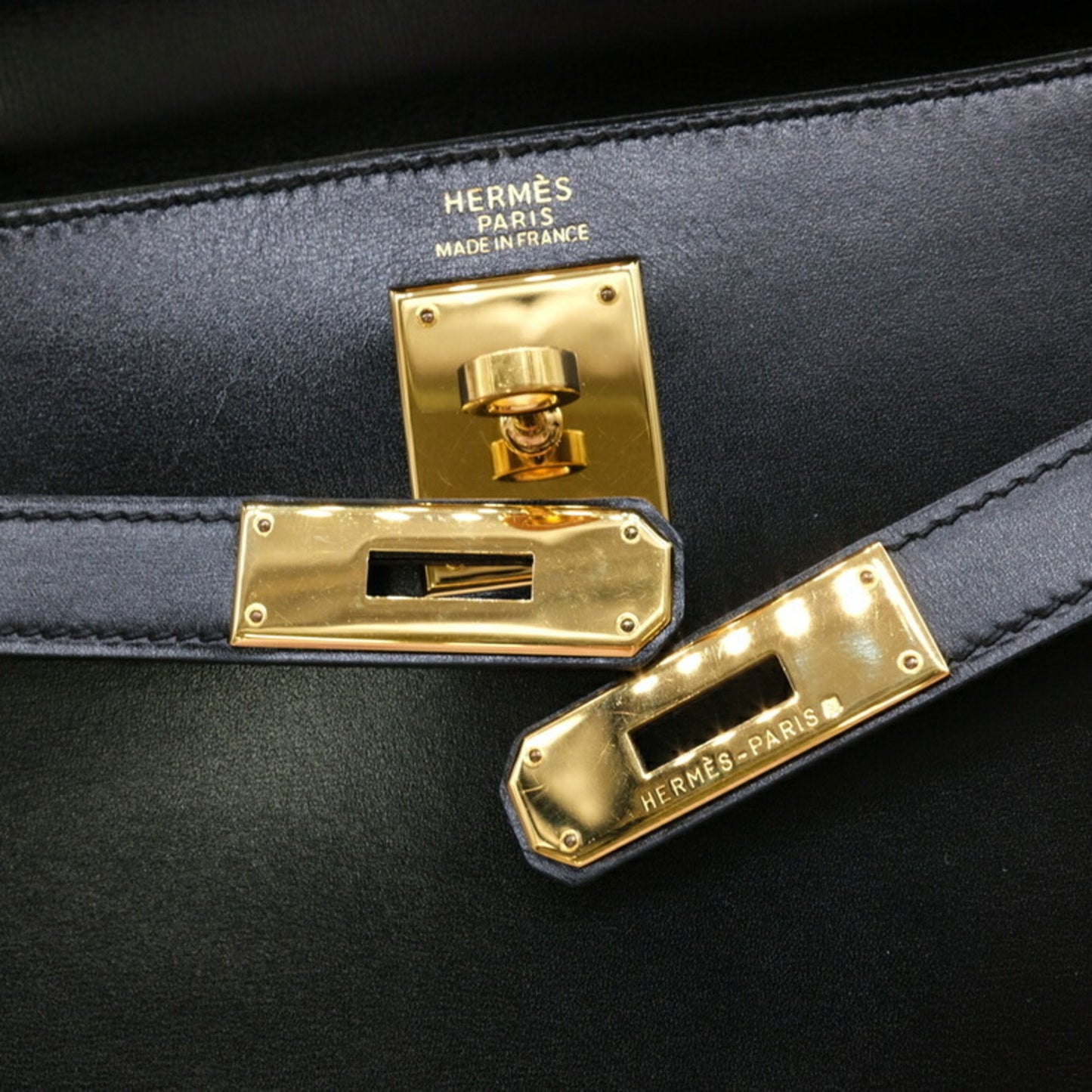 Hermès Black Leather Kelly 32