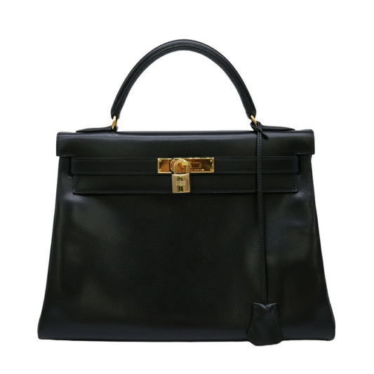 Hermès Black Leather Kelly 32