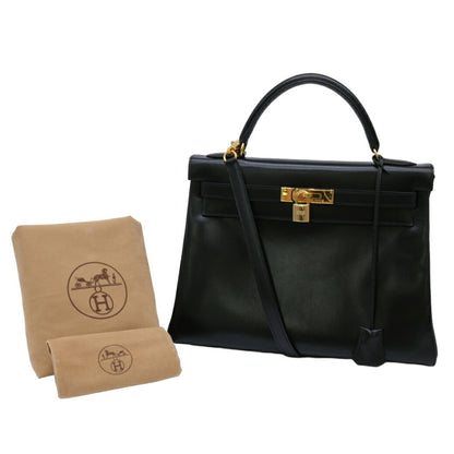 Hermès Black Leather Kelly 32