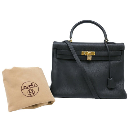 Hermès Black Leather Kelly 35