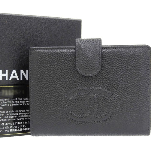 Chanel Black Leather Coco Mark