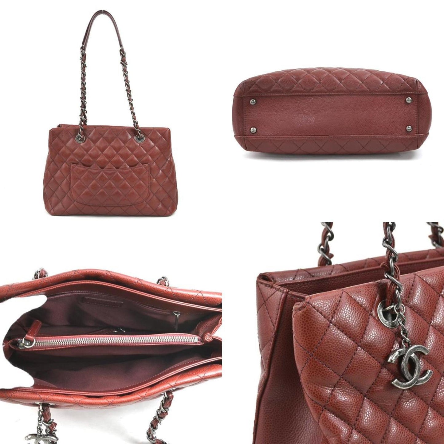 Chanel Red Leather Shopping
