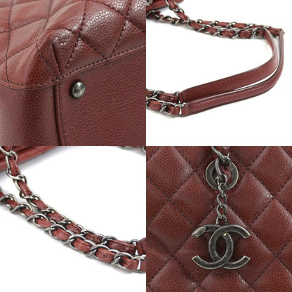 Chanel Red Leather Shopping