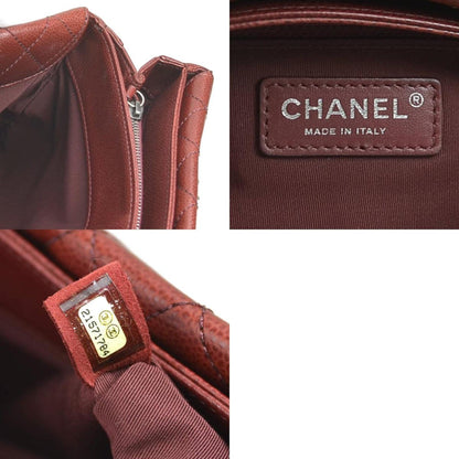 Chanel Red Leather Shopping