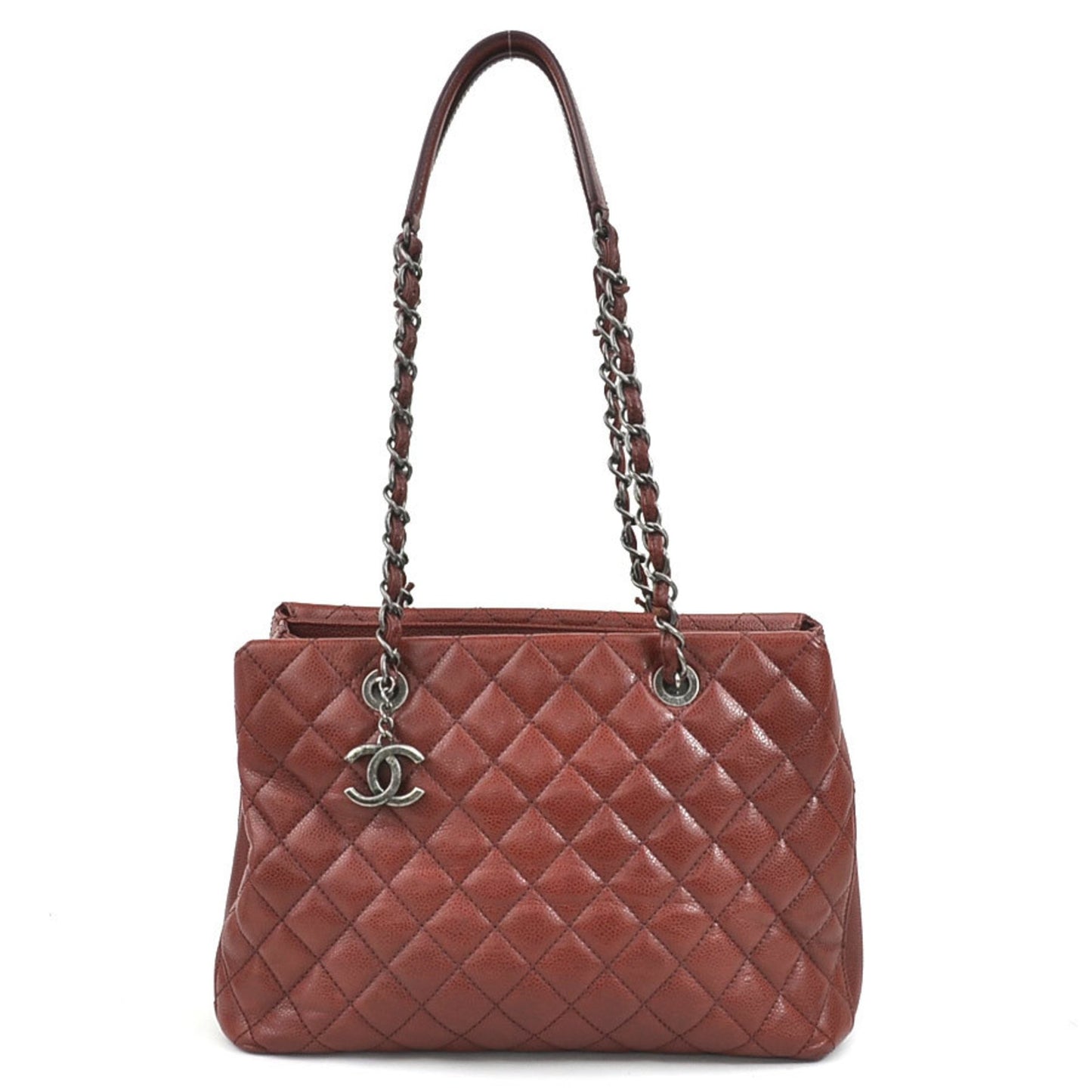 Chanel Red Leather Shopping