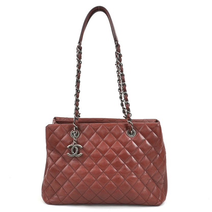 Chanel Red Leather Shopping