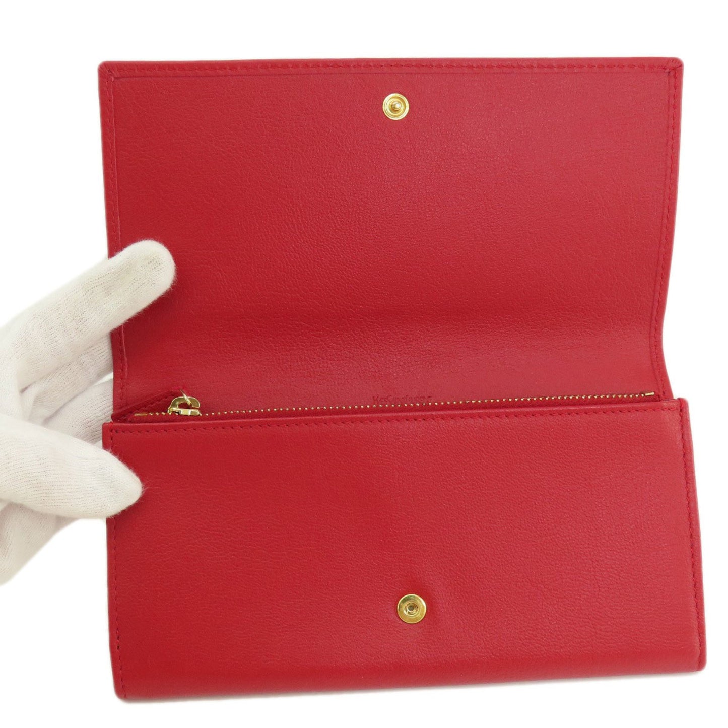 Saint Laurent Red Leather Wallet
