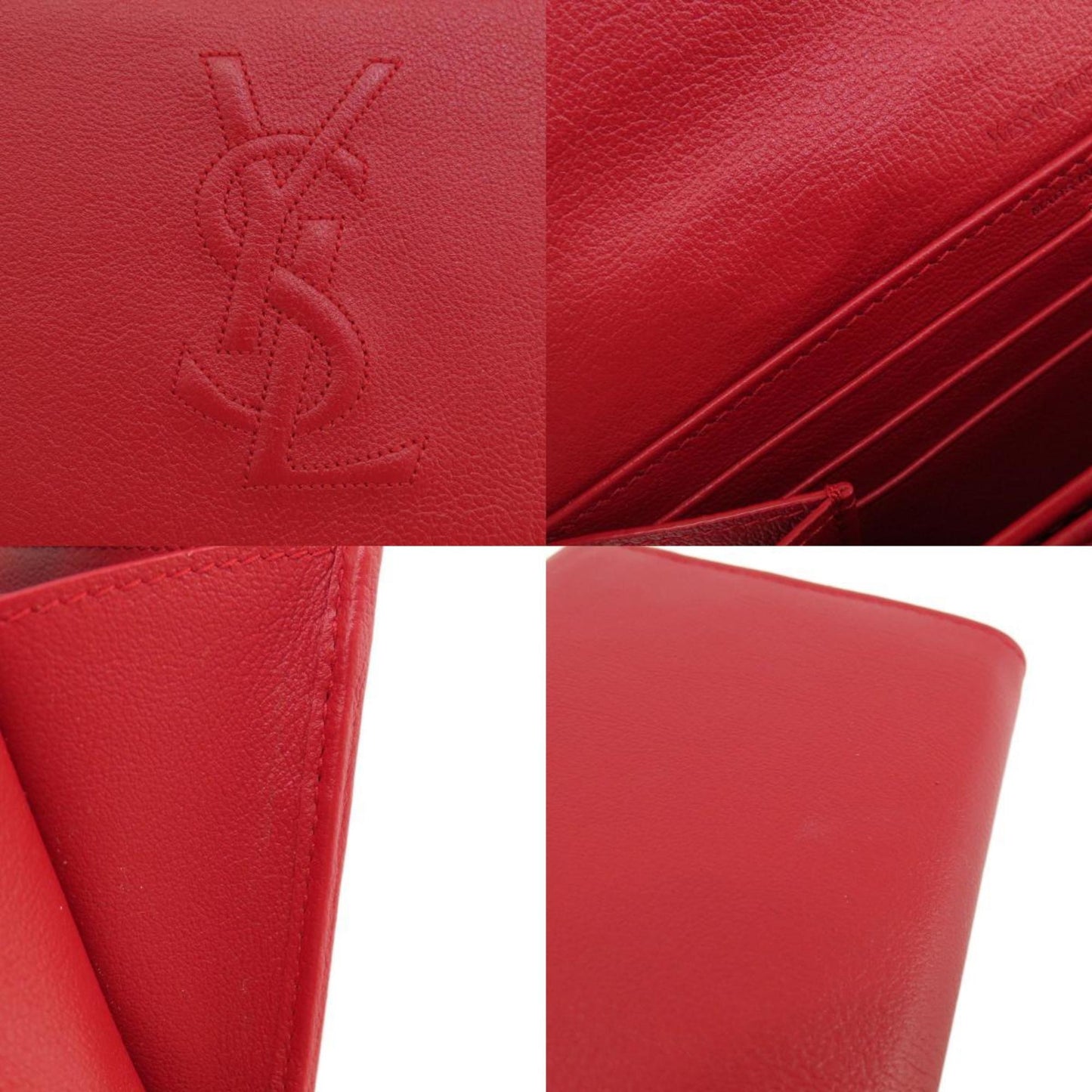 Saint Laurent Red Leather Wallet