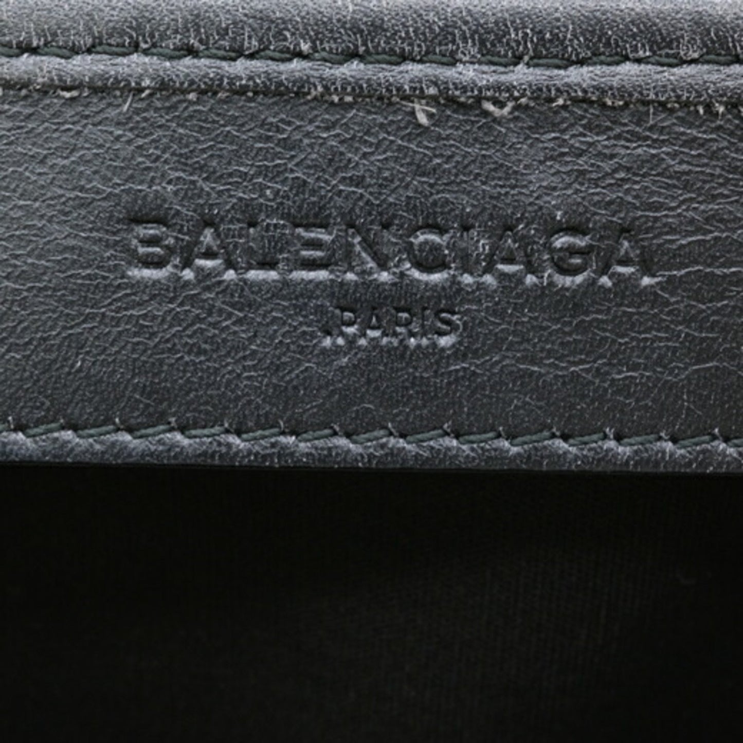 Balenciaga White Canvas Navy Cabas