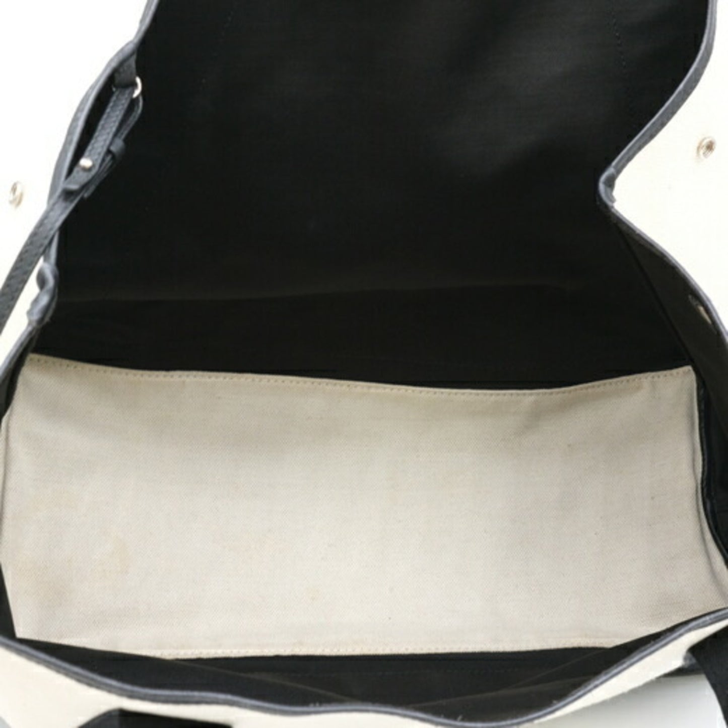 Balenciaga White Canvas Navy Cabas