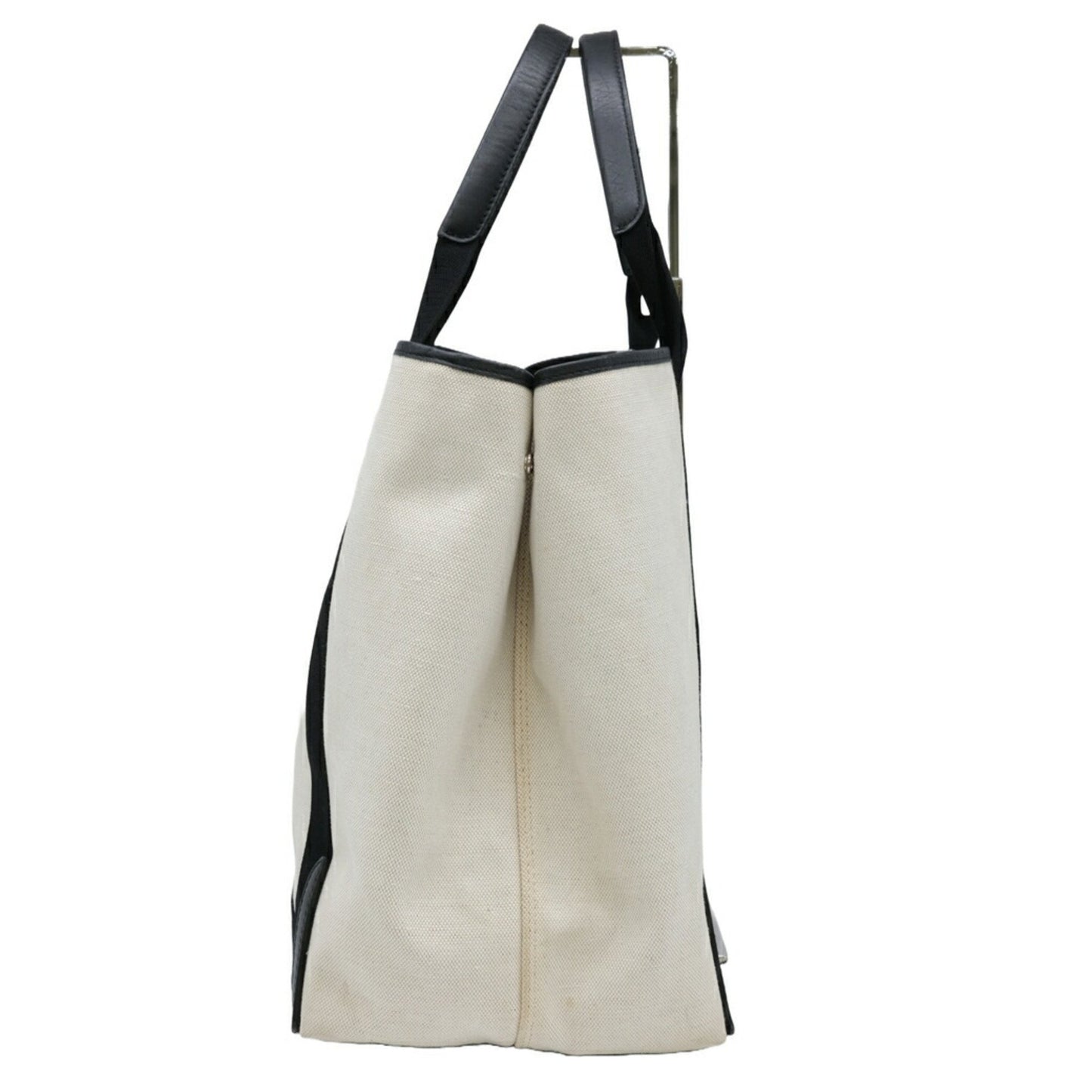 Balenciaga White Canvas Navy Cabas