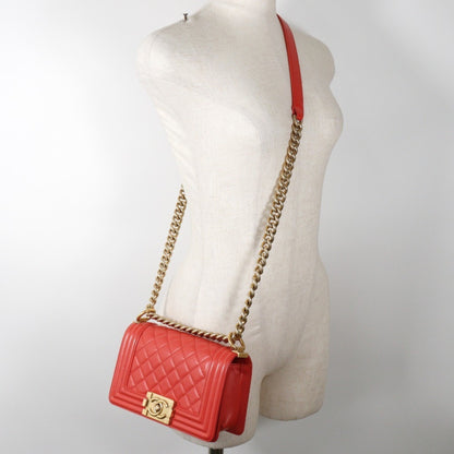 Chanel Red Leather Boy