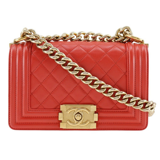 Chanel Red Leather Boy