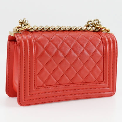 Chanel Red Leather Boy