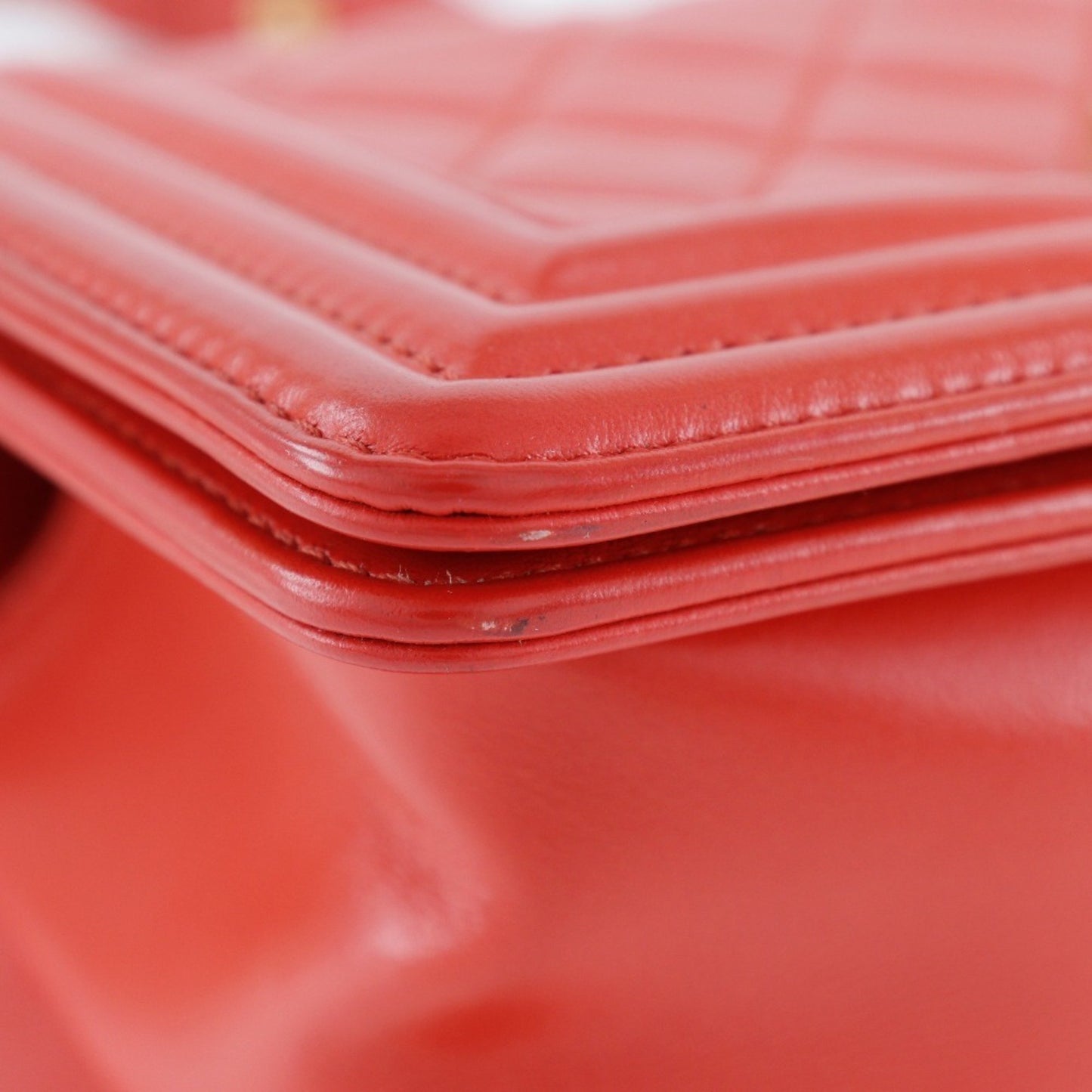 Chanel Red Leather Boy
