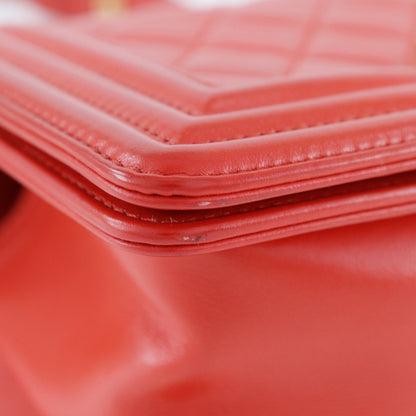 Chanel Red Leather Boy
