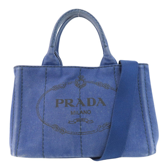 Prada Blue Canvas Canapa