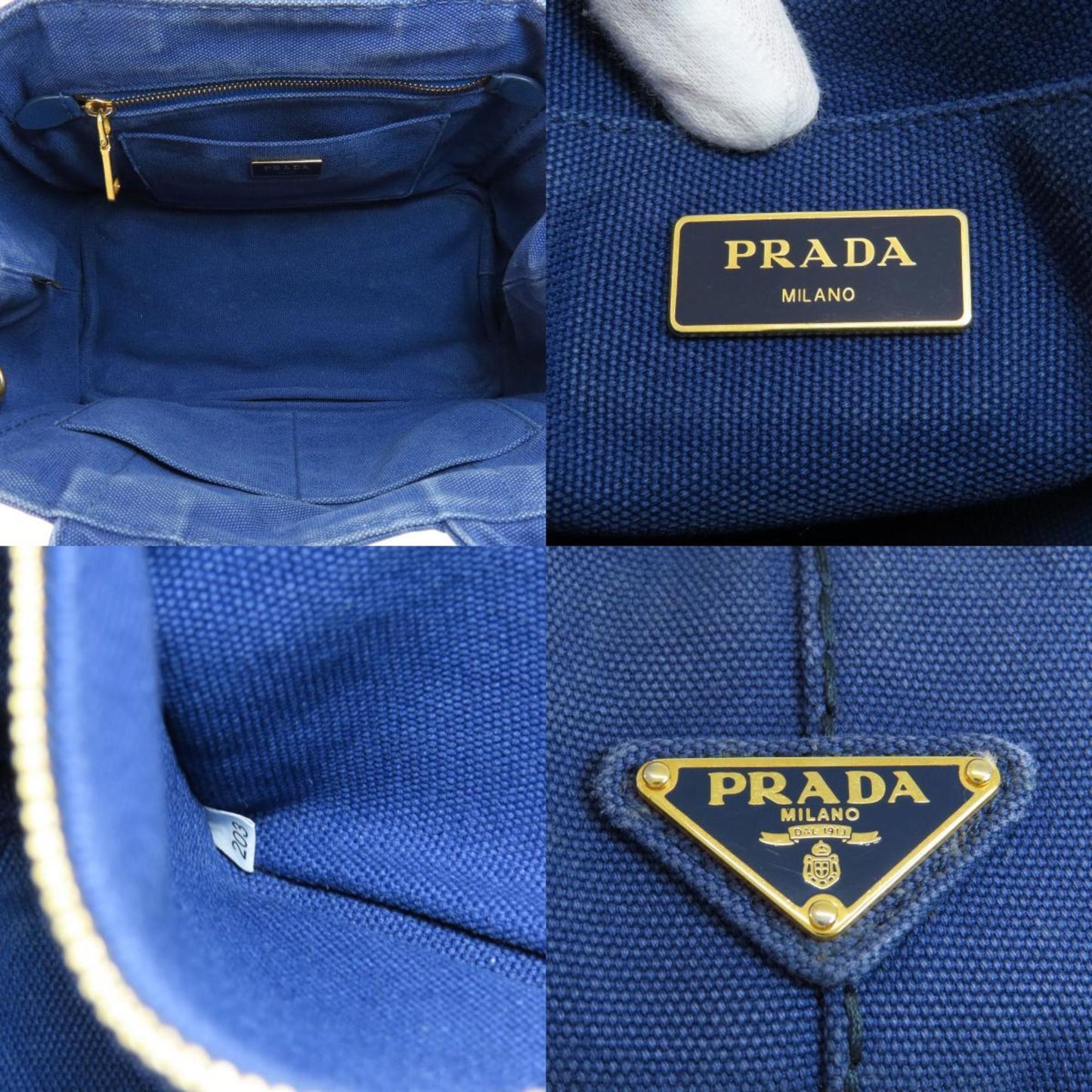Prada Blue Canvas Canapa