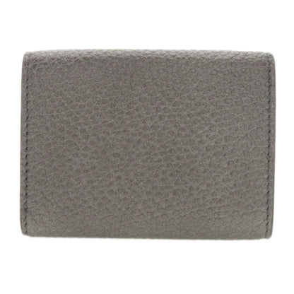 Fendi Gray Pony-style Calfskin Micro Trifold Wallet