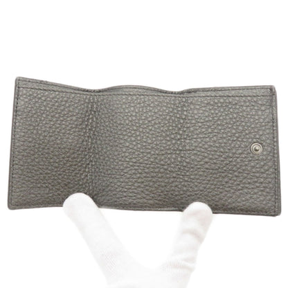 Fendi Gray Pony-style Calfskin Micro Trifold Wallet
