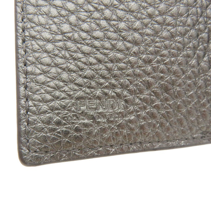 Fendi Gray Pony-style Calfskin Micro Trifold Wallet
