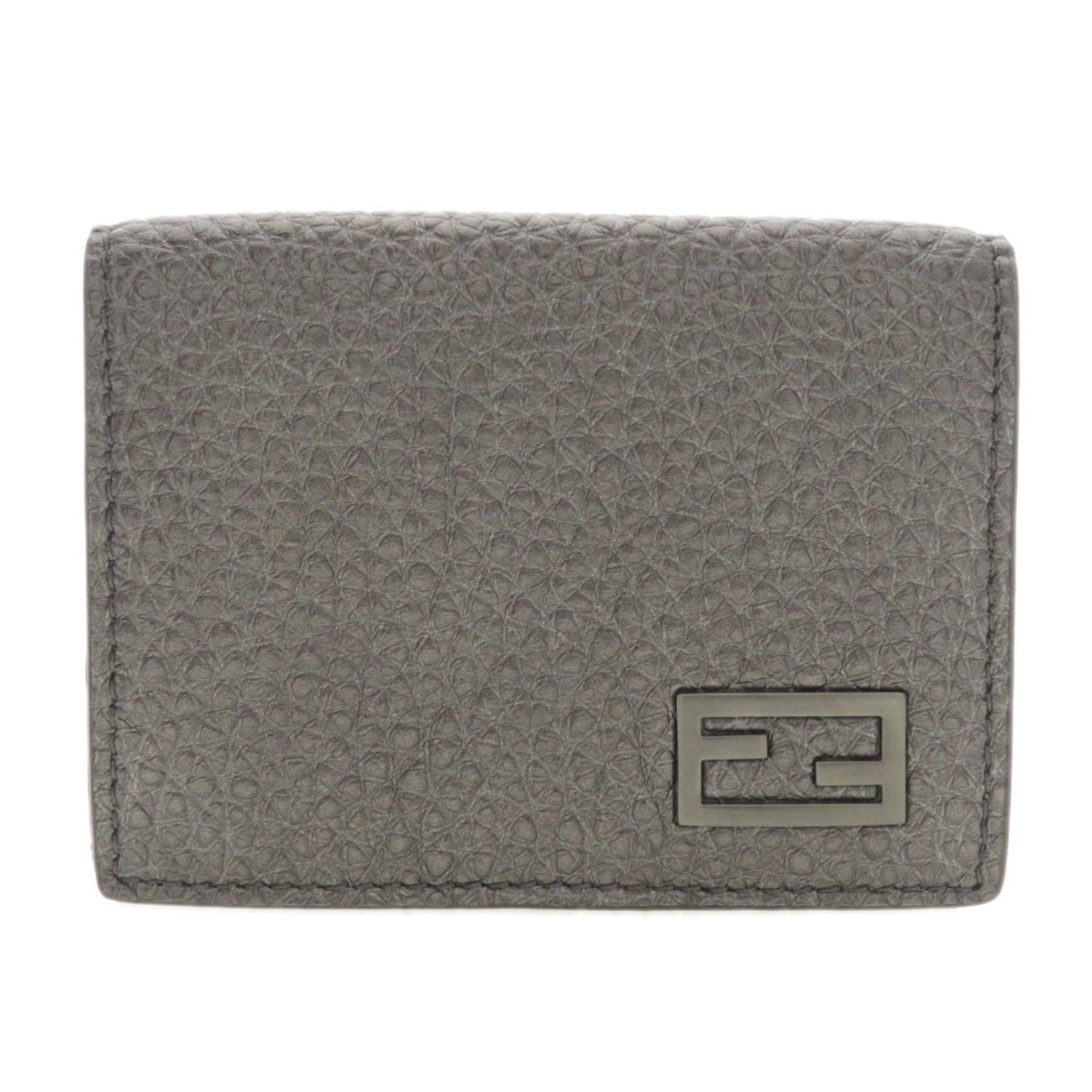 Fendi Gray Pony-style Calfskin Micro Trifold Wallet