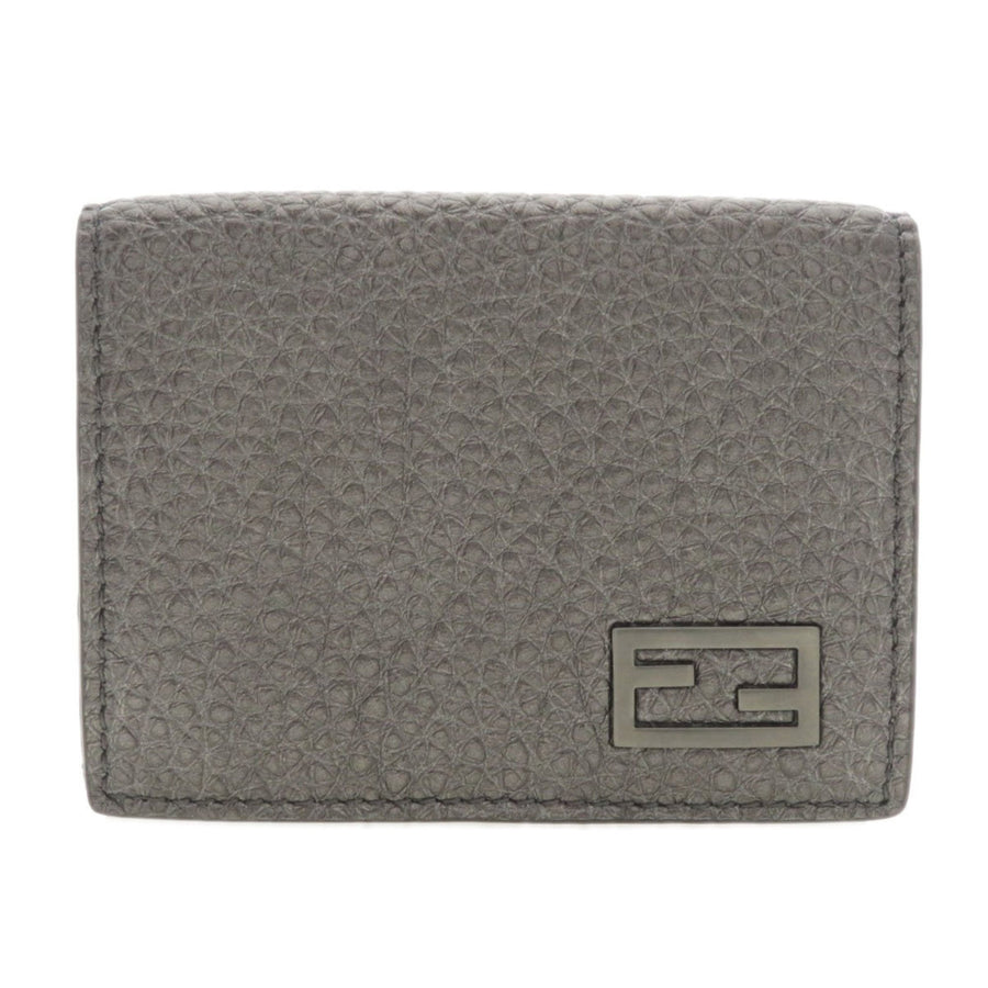 Fendi Gray Pony-style Calfskin Micro Trifold Wallet
