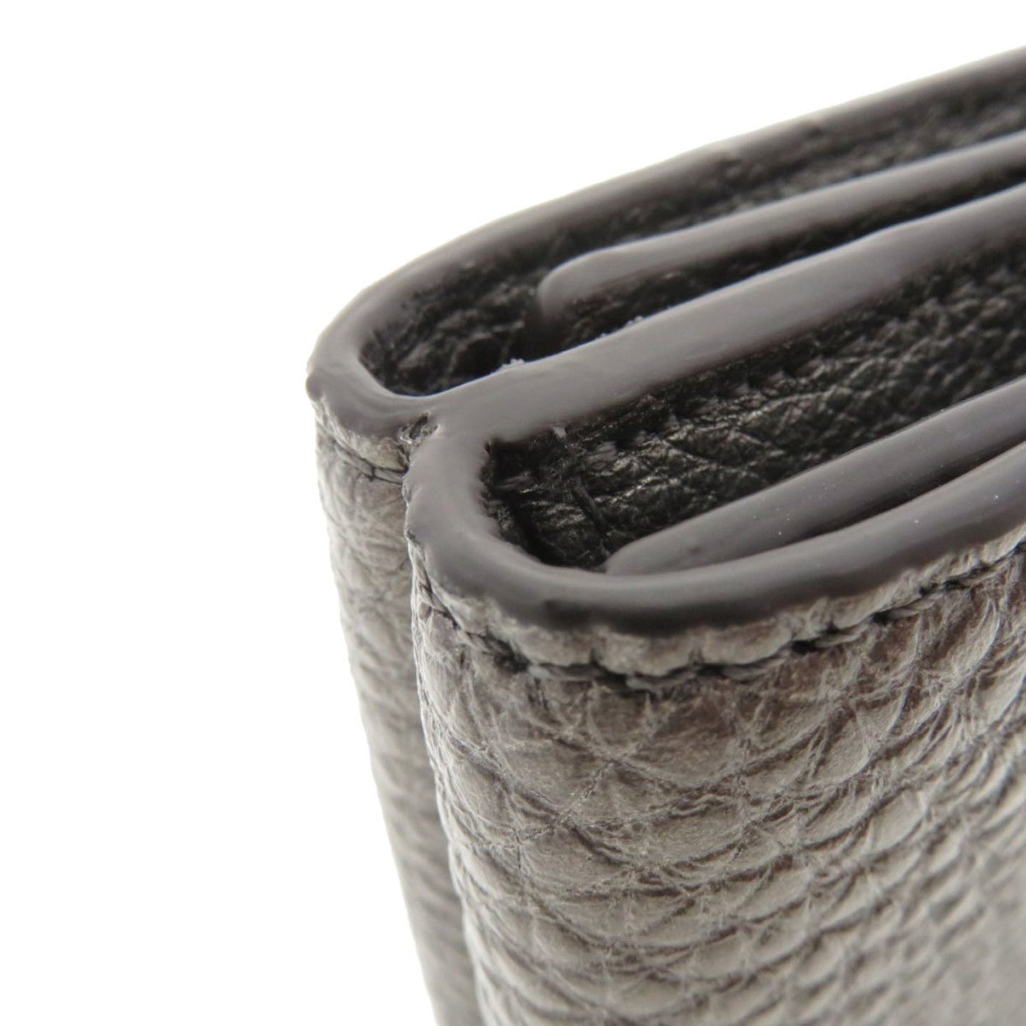 Fendi Gray Pony-style Calfskin Micro Trifold Wallet